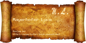 Mayerhofer Luca névjegykártya